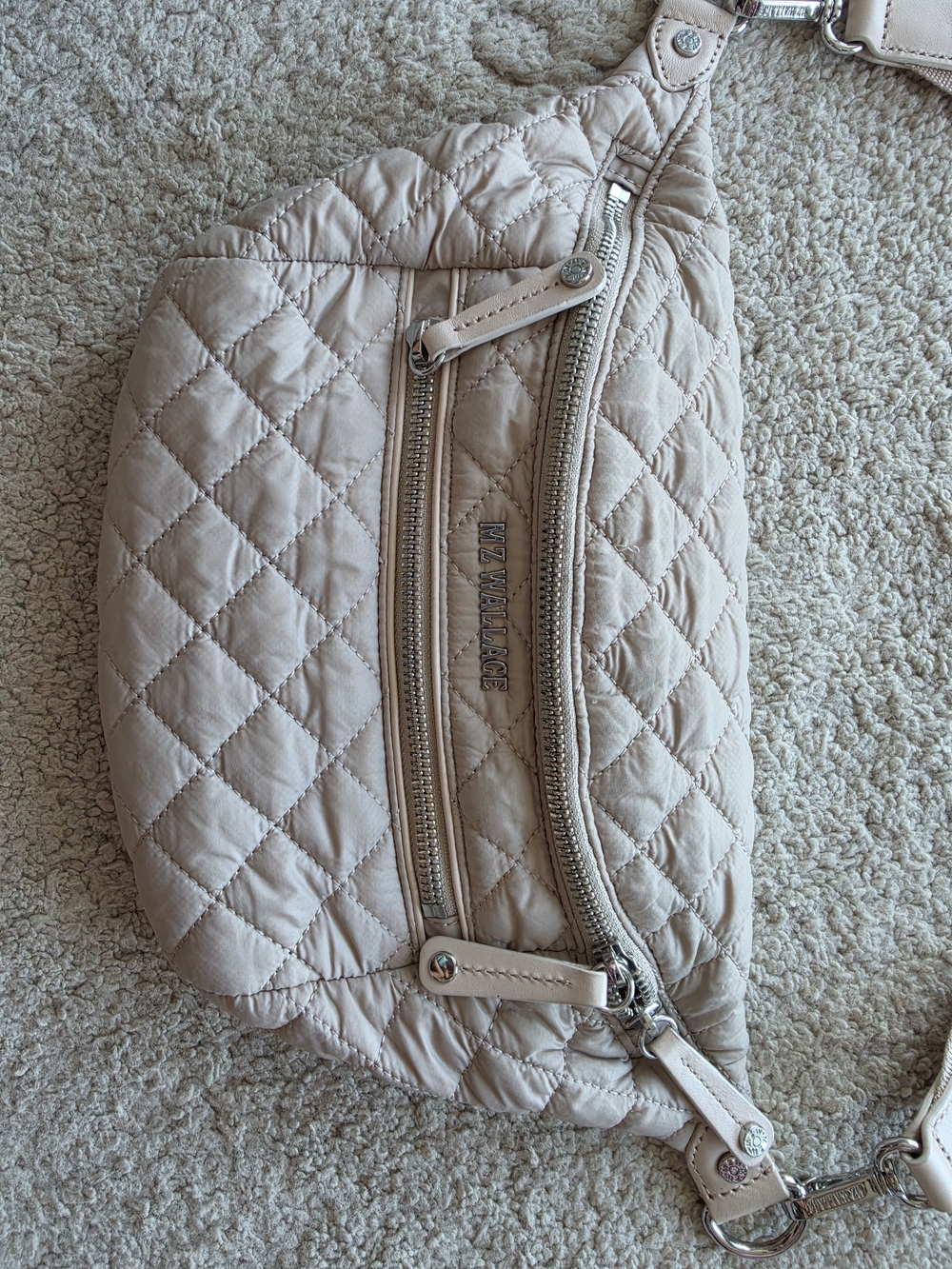 MZ Wallace Cream Quilted Crosby Crossbody Sling - Picture 6 of 13